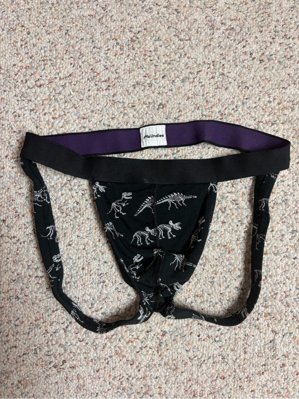 MeUndies Black Dinosaur Print Jockstrap